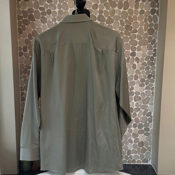 Geoffrey Beene Sage Green Sateen dress Shirt - Picture 5 of 6